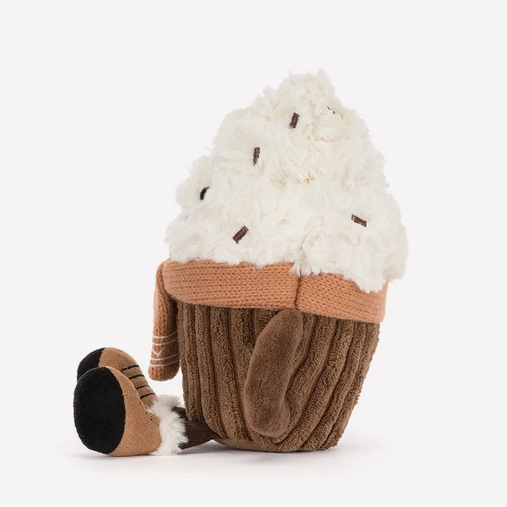 Amuseables Scarffles Hot Chocolate by Jellycat, Side View.