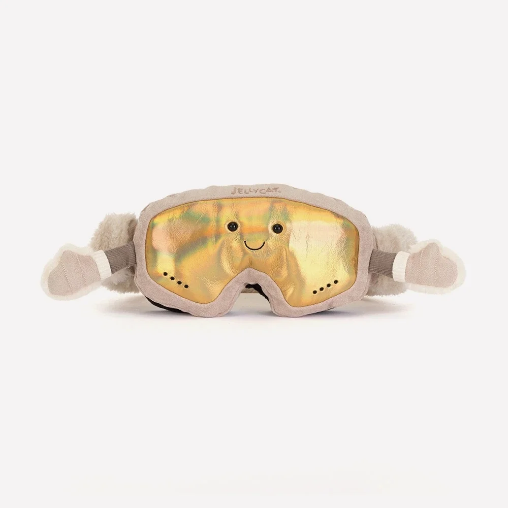 Amuseables Sports Ski Club Goggles by Jellycat, Front View.