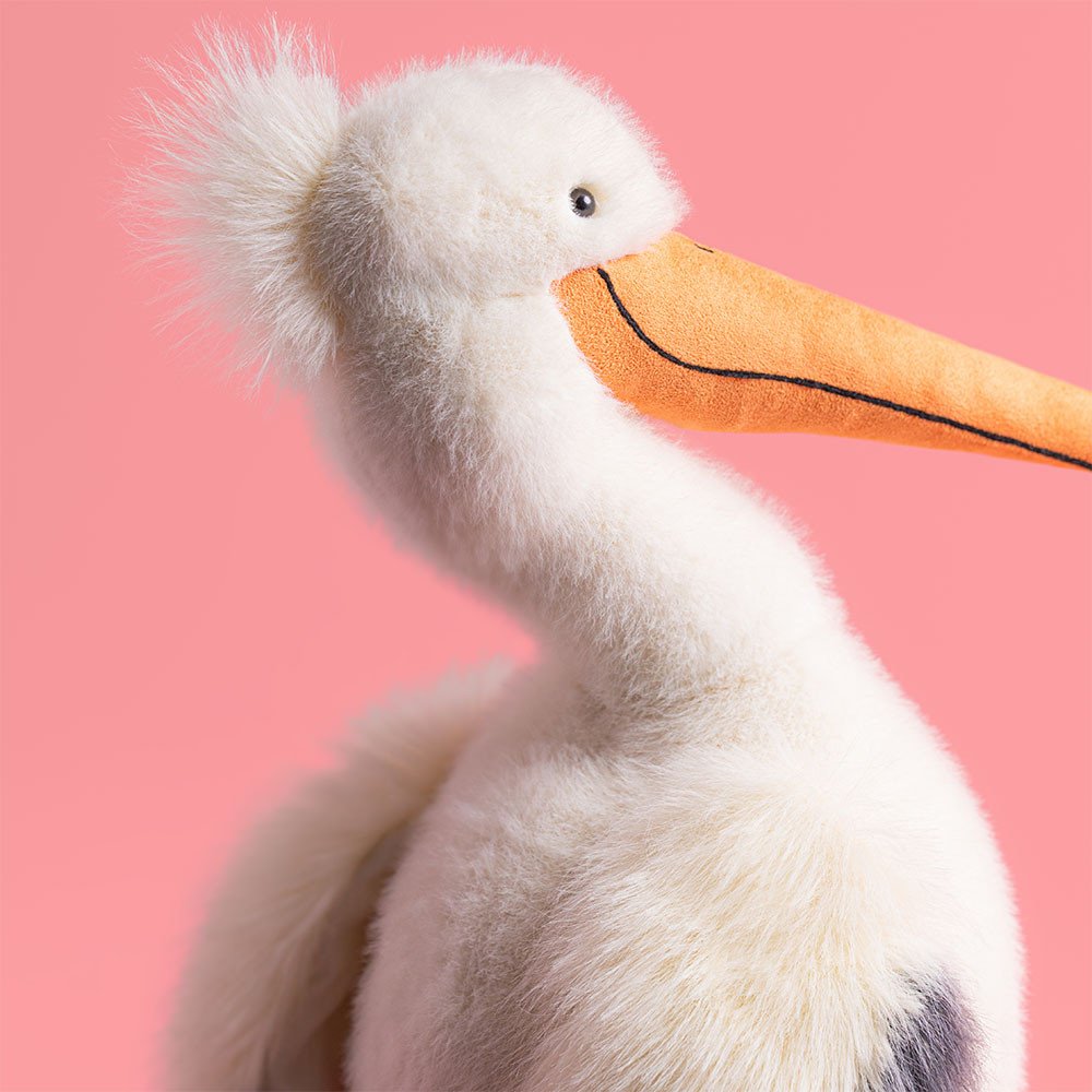 Keli Pelican by Jellycat, Detail View.
