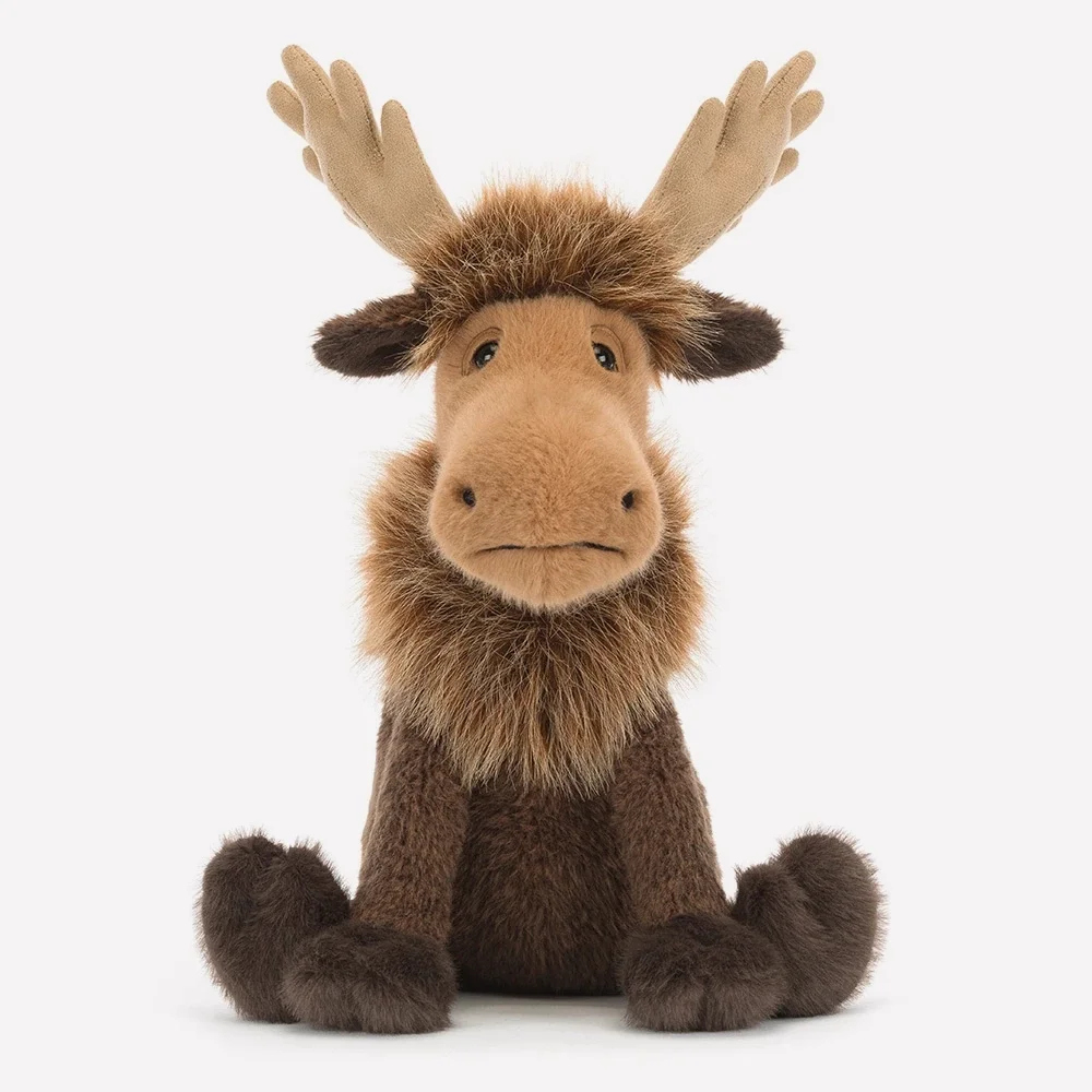 Birchly Moose by Jellycat, Front View.