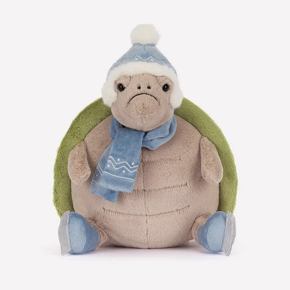 Timmy Turtle 'Skating' by Jellycat, Front View.