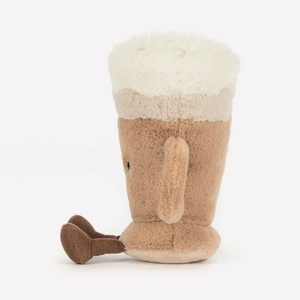 Amuseables Latte by Jellycat, Side View.