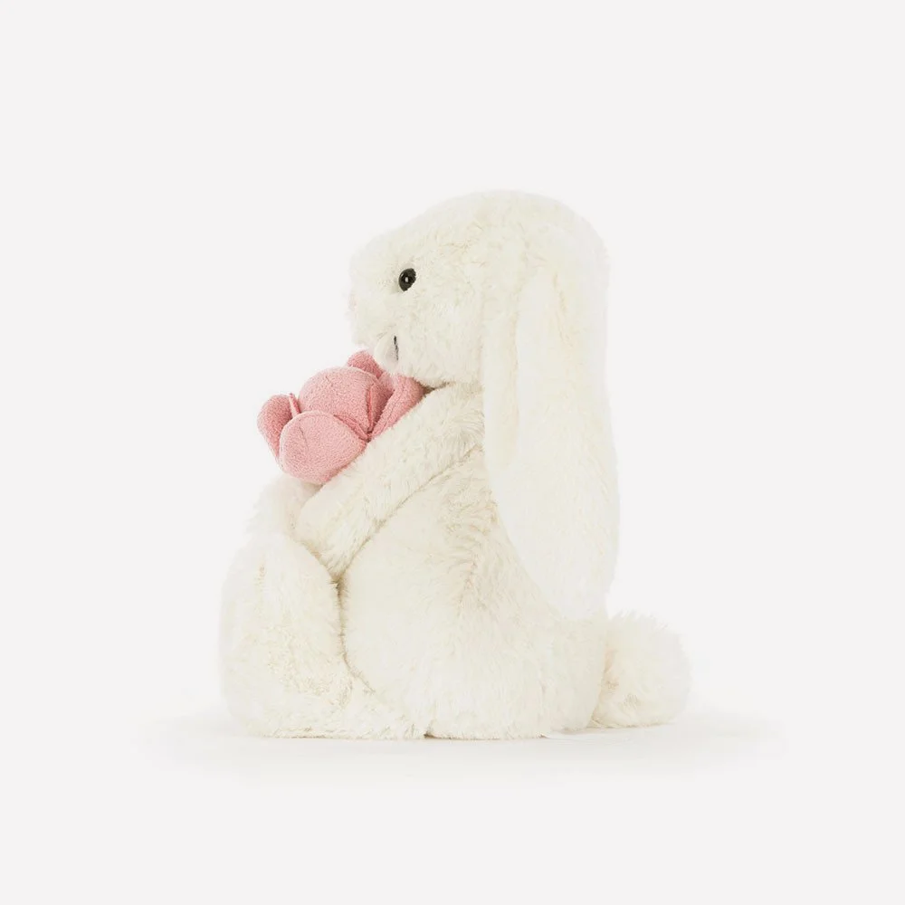 Bashful Bunny 'Peony' by Jellycat, Side View.