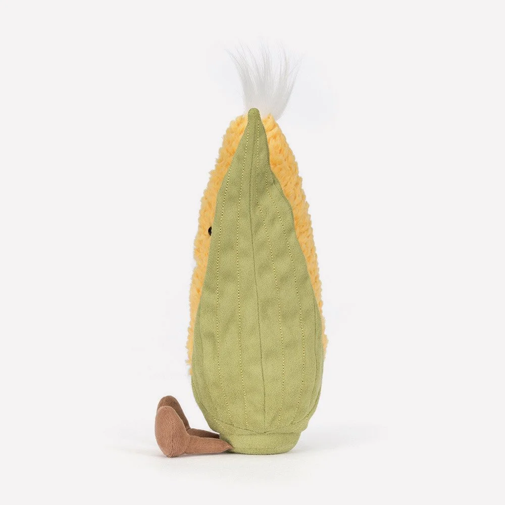 Amuseables Sweetcorn by Jellycat, Side View.