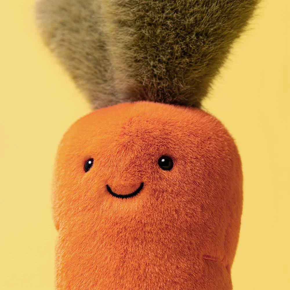 Amuseables Carrot by Jellycat, Detail View.
