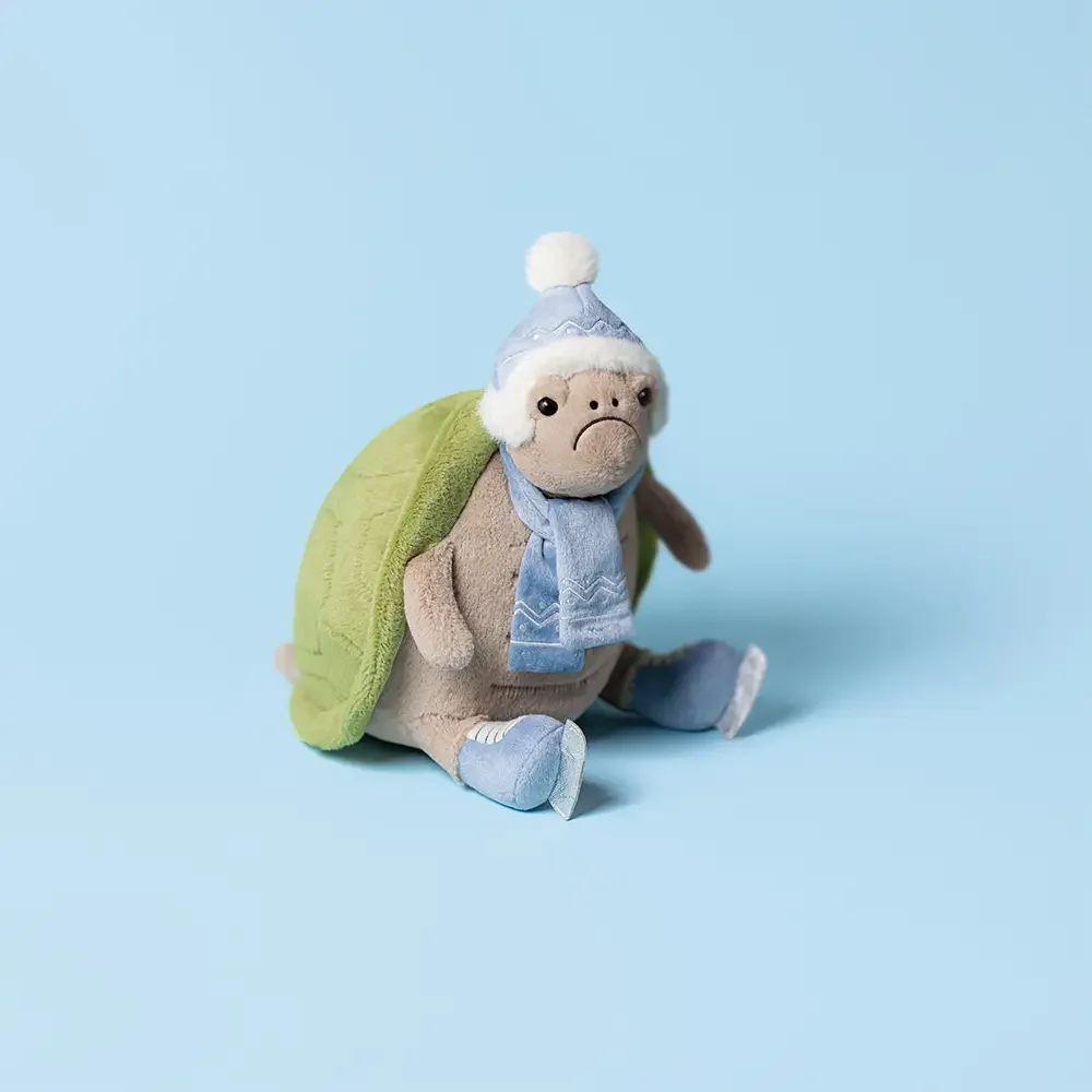 Timmy Turtle 'Skating' by Jellycat, Top View.