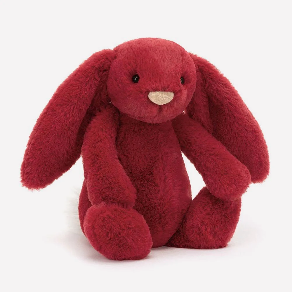 Bashful Luxe Bunny Scarlett - Medium by Jellycat, Front View.