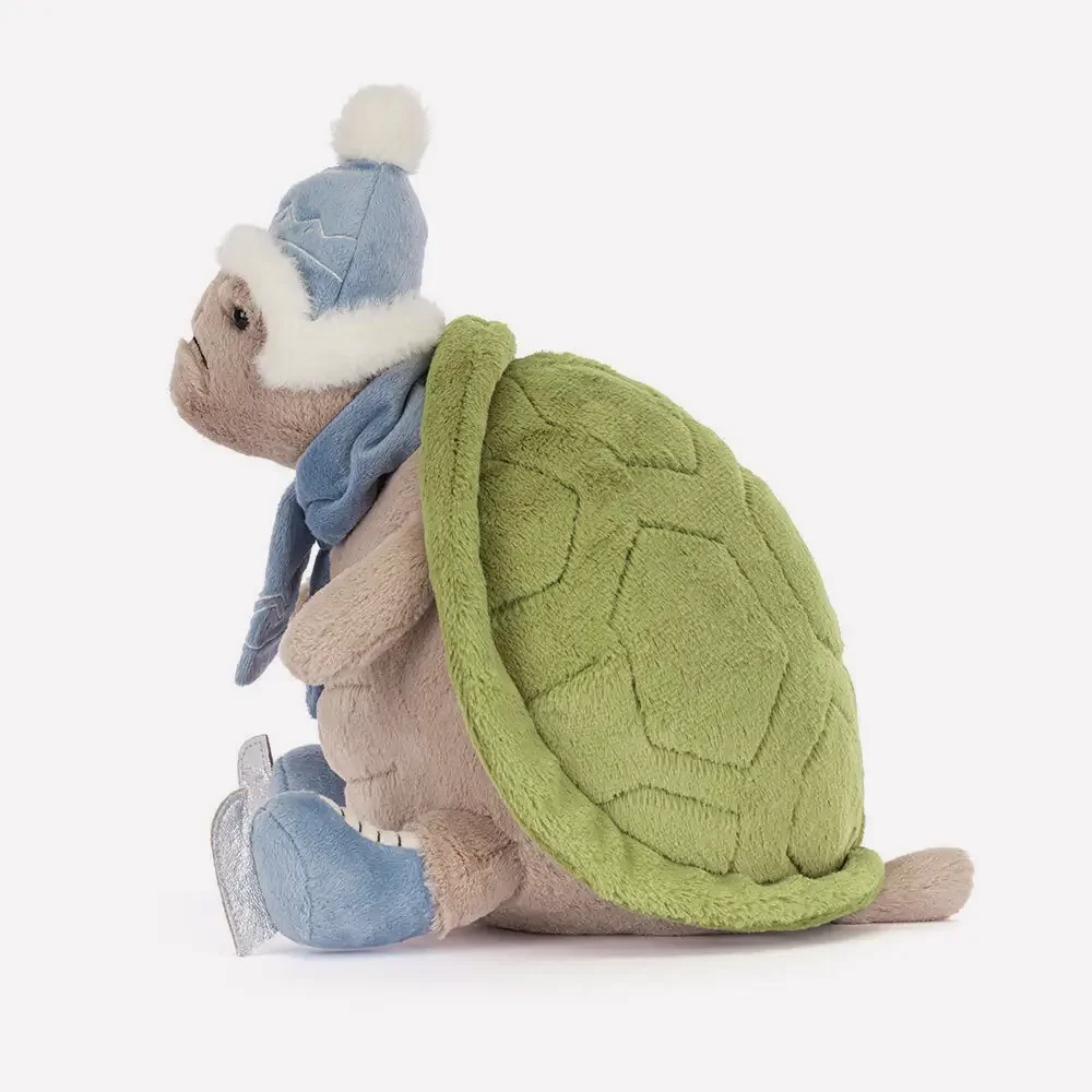 Timmy Turtle 'Skating' by Jellycat, Side View.