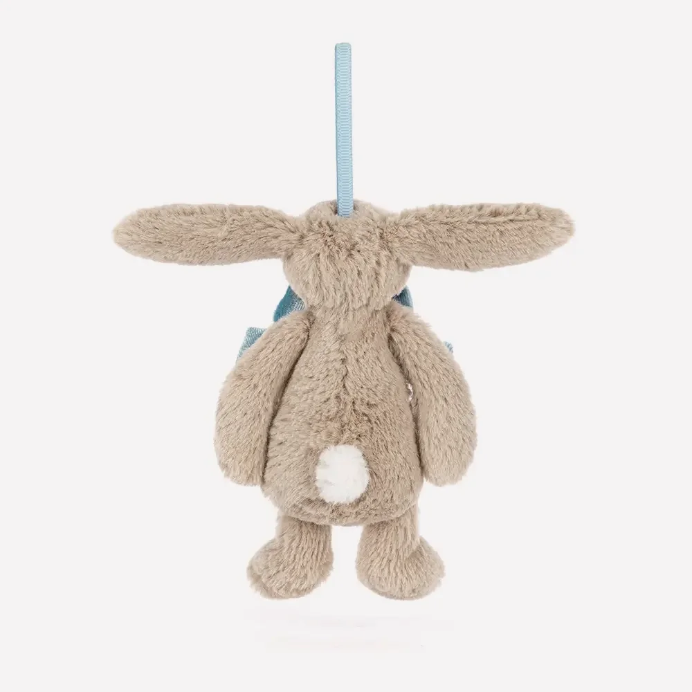 Bashful Beige Bunny Decoration by Jellycat, Front Back View.