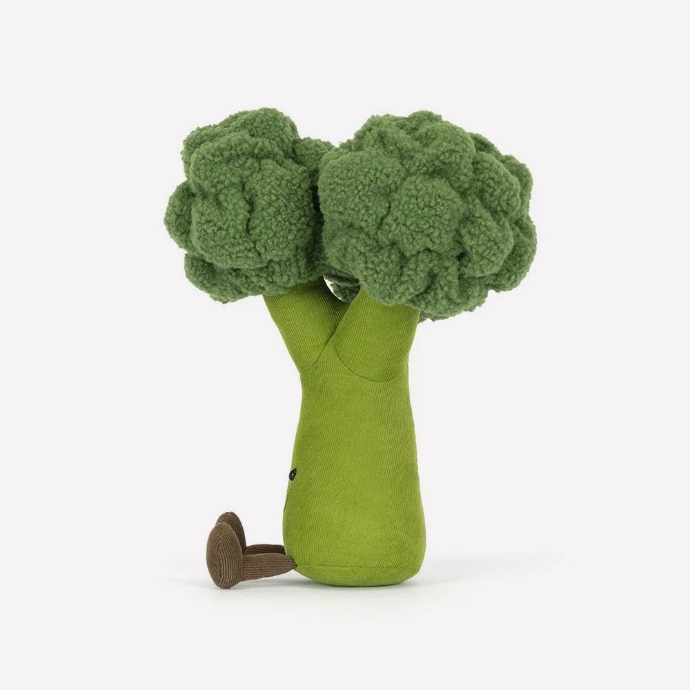 Amuseables Broccoli by Jellycat, Side View.