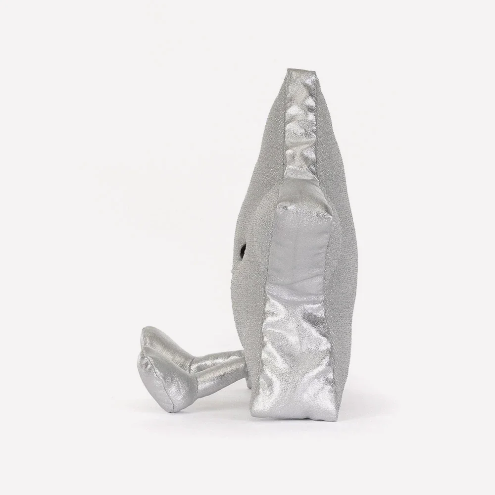 Amuseables Silver Star by Jellycat, Side View.