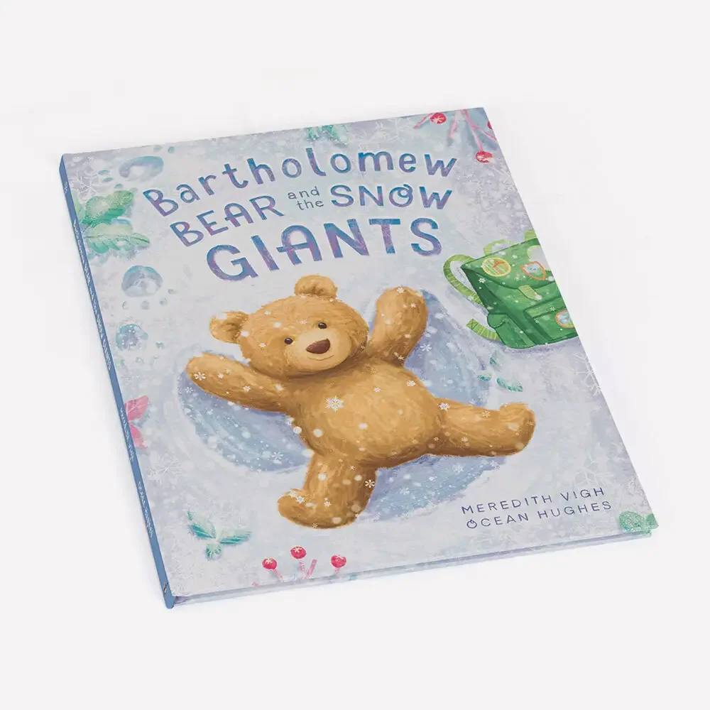 Bartholomew Bear And The Snow Giants Book by Jellycat, Front Side View.