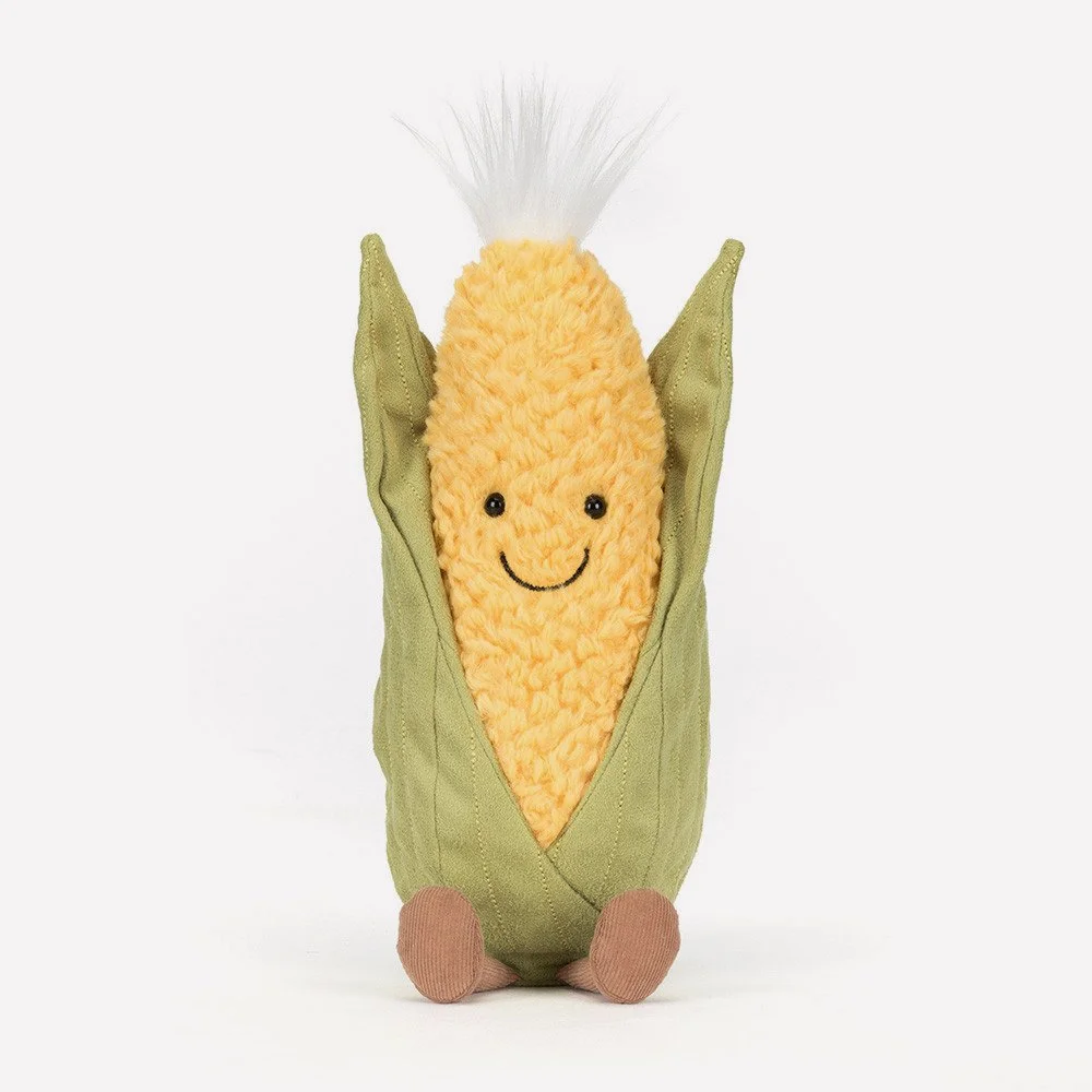 Amuseables Sweetcorn by Jellycat, Front View.