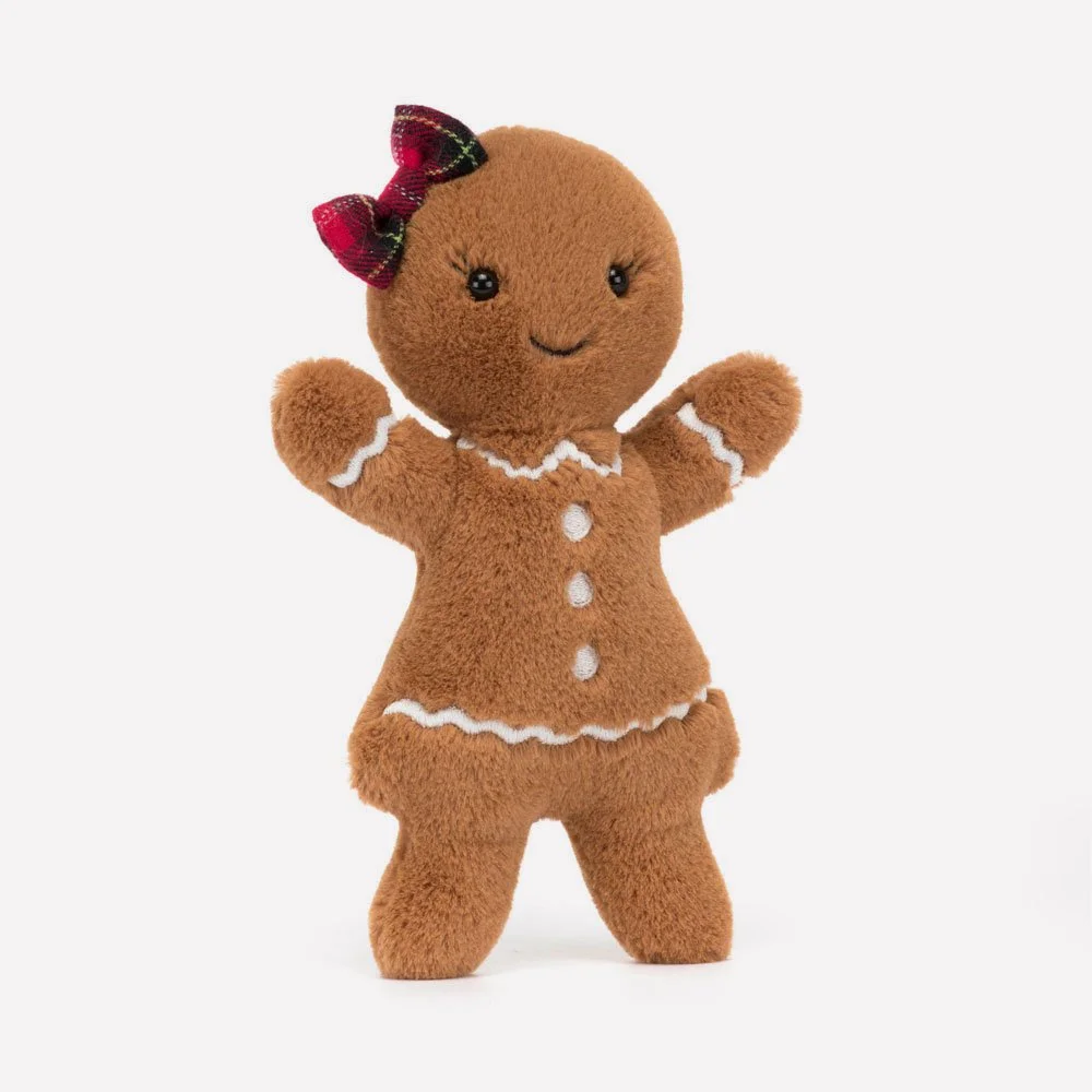 Jolly Gingerbread Ruby - Original by Jellycat, Front View.
