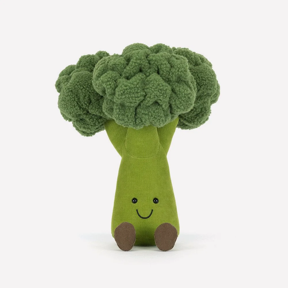Amuseables Broccoli by Jellycat, Front View.