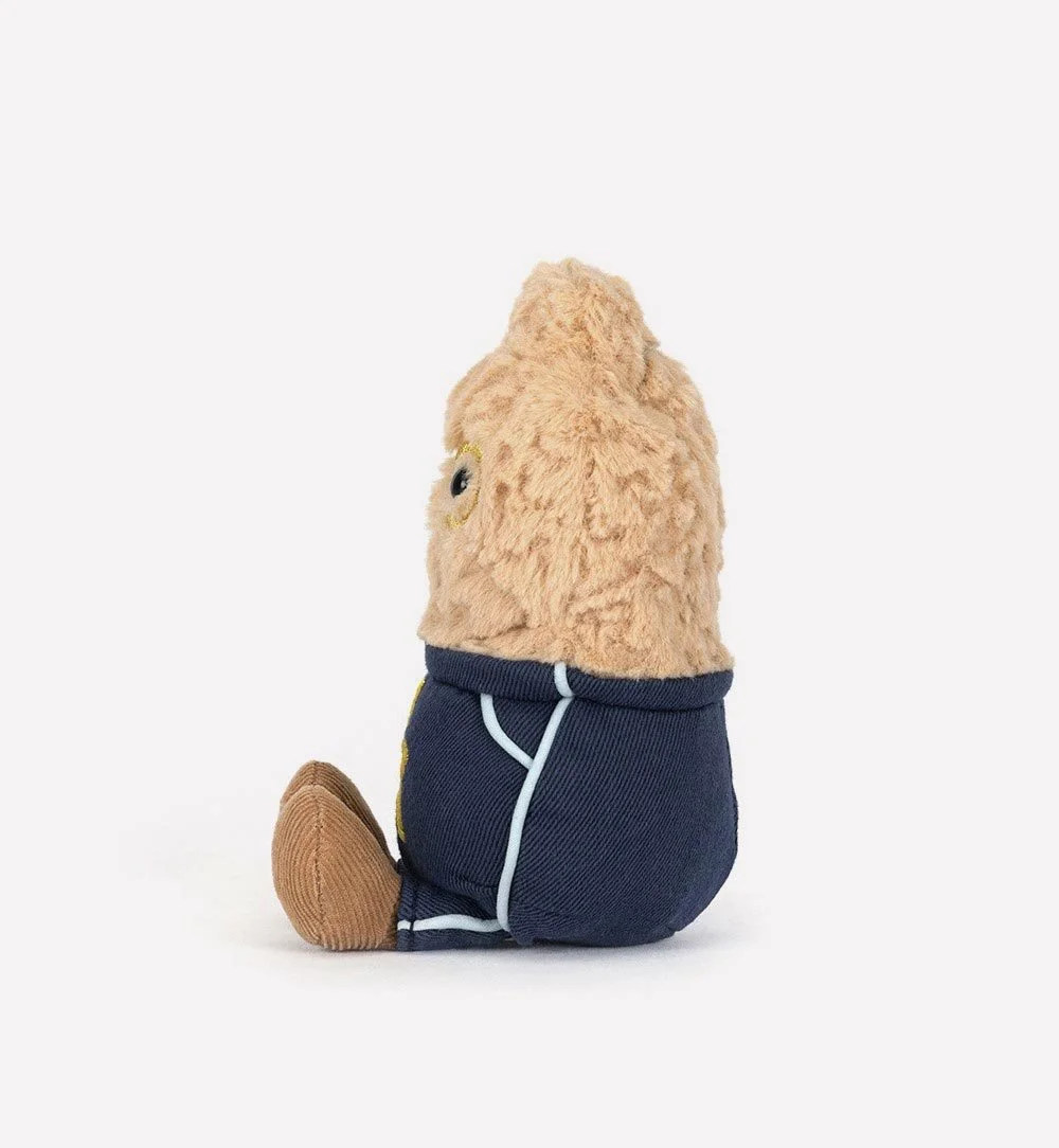 Amuseables Peanut Star Student Outfit by Jellycat, Side View.