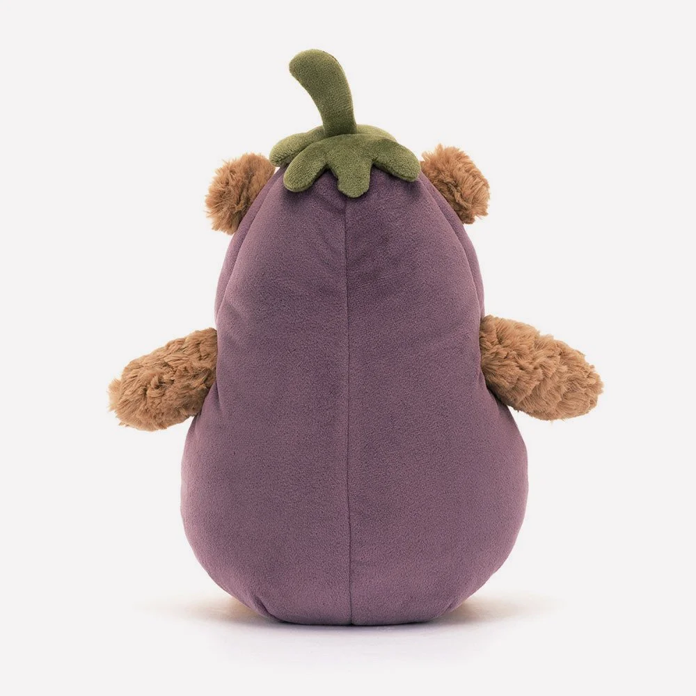 Bartholomew Bear Aubergine by Jellycat, Back View.
