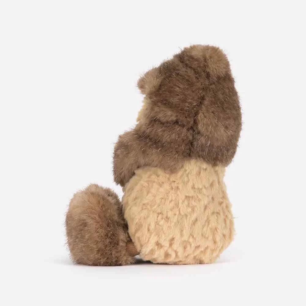 Amuseables Peanut Yeti Outfit by Jellycat, Side View.