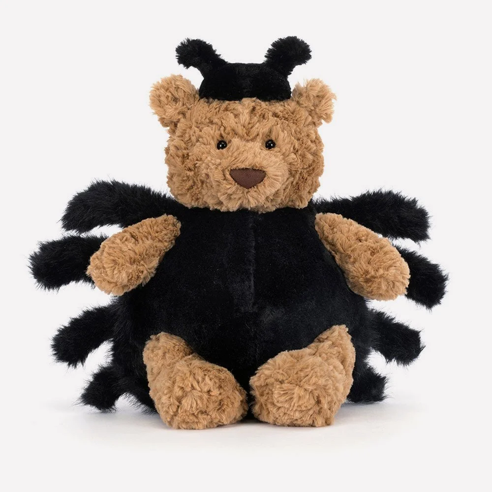 Bartholomew Bear 'Spider' by Jellycat, Front View.