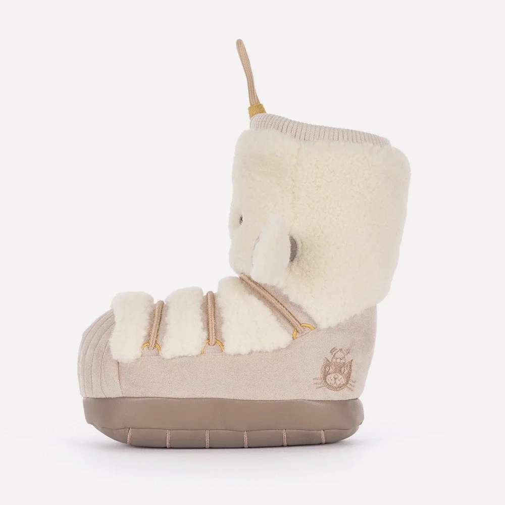 Amuseables Perta Snow Boot by Jellycat, Side View.
