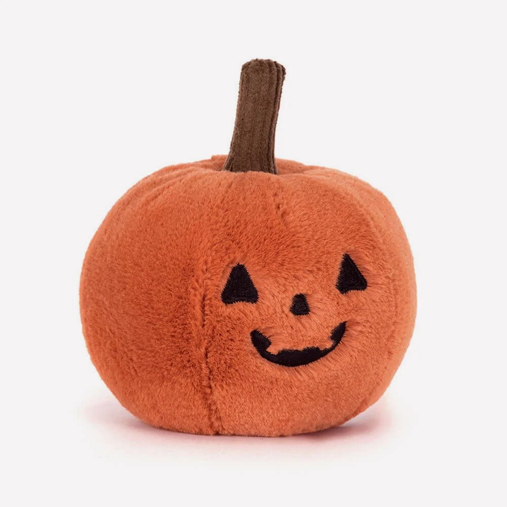Ooky Jack O Lantern by Jellycat, Front Side View.