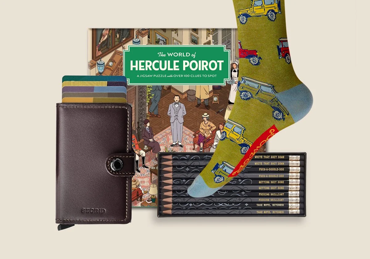 Selection of Men's Socks, Secrid Wallet, Jigsaw and Pencils, for sale online & in-store at Attico, Bournemouth, Dorset.