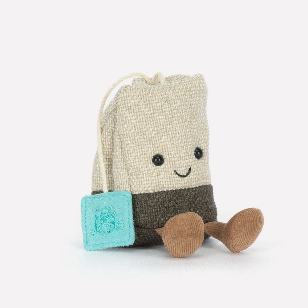 Amuseables Steepy Tea Bag by Jellycat, Front Side View.