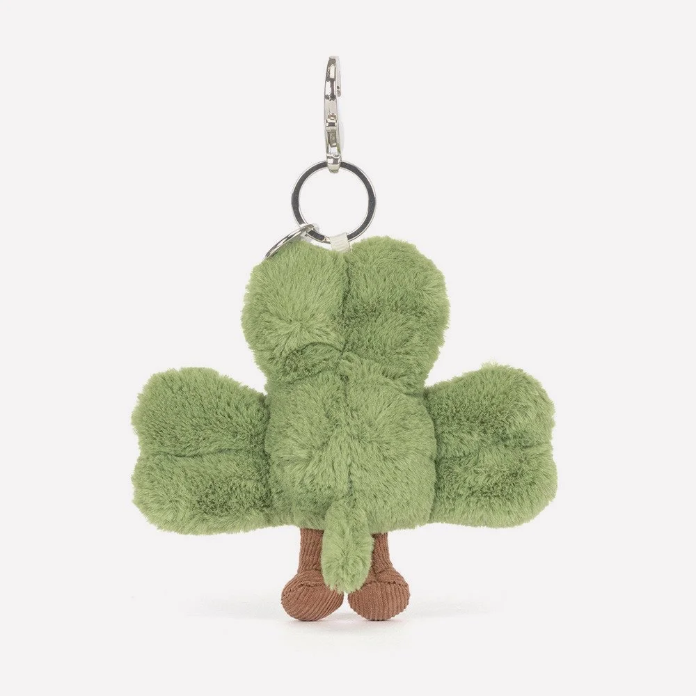 Amuseables Siofra Shamrock Bag Charm by Jellycat, Back View.