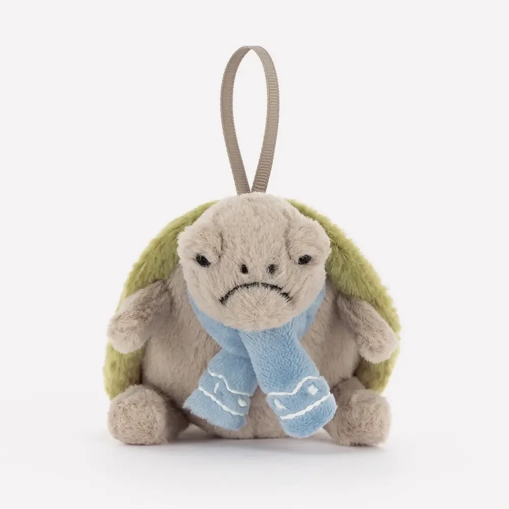 Timmy Turtle Decoration by Jellycat, Front View.