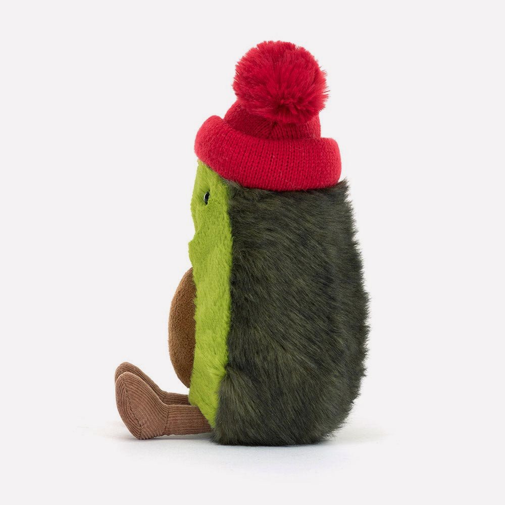 Amuseable Bobble Avocado by Jellycat, Side View.