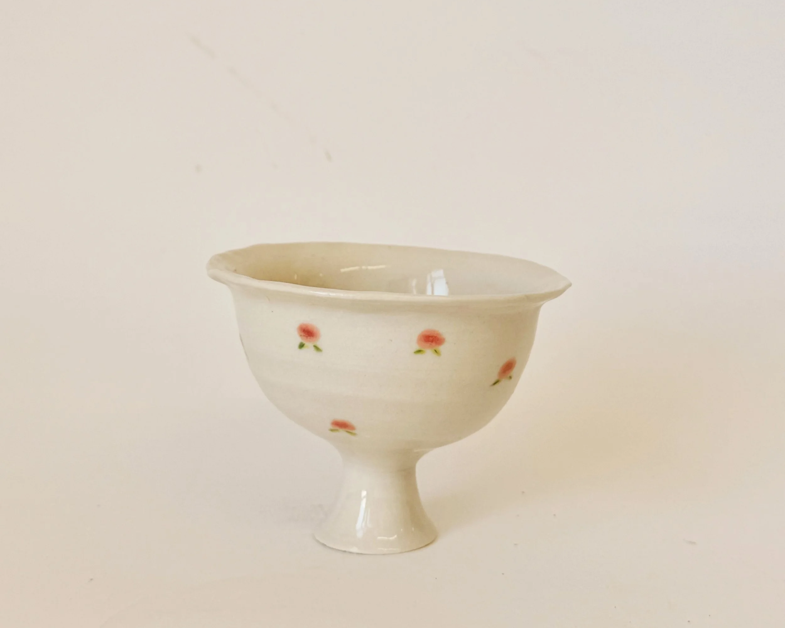 rosette goblet / english porcelain, underglaze & glaze / 2.5 " T x 4" W