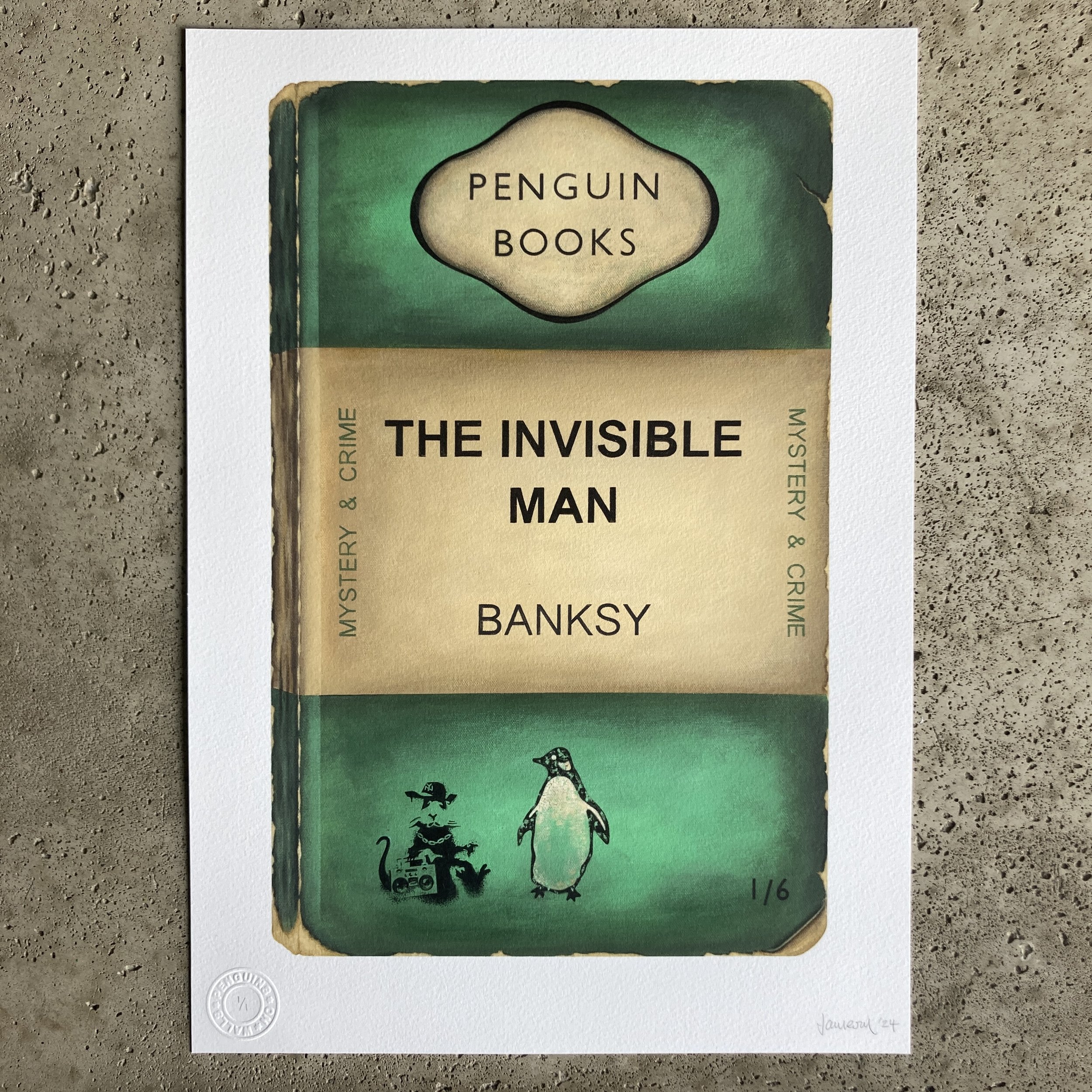 "The Invisible Man (Banksy) - Gangsta Rat" unique, hand-finished A3 print