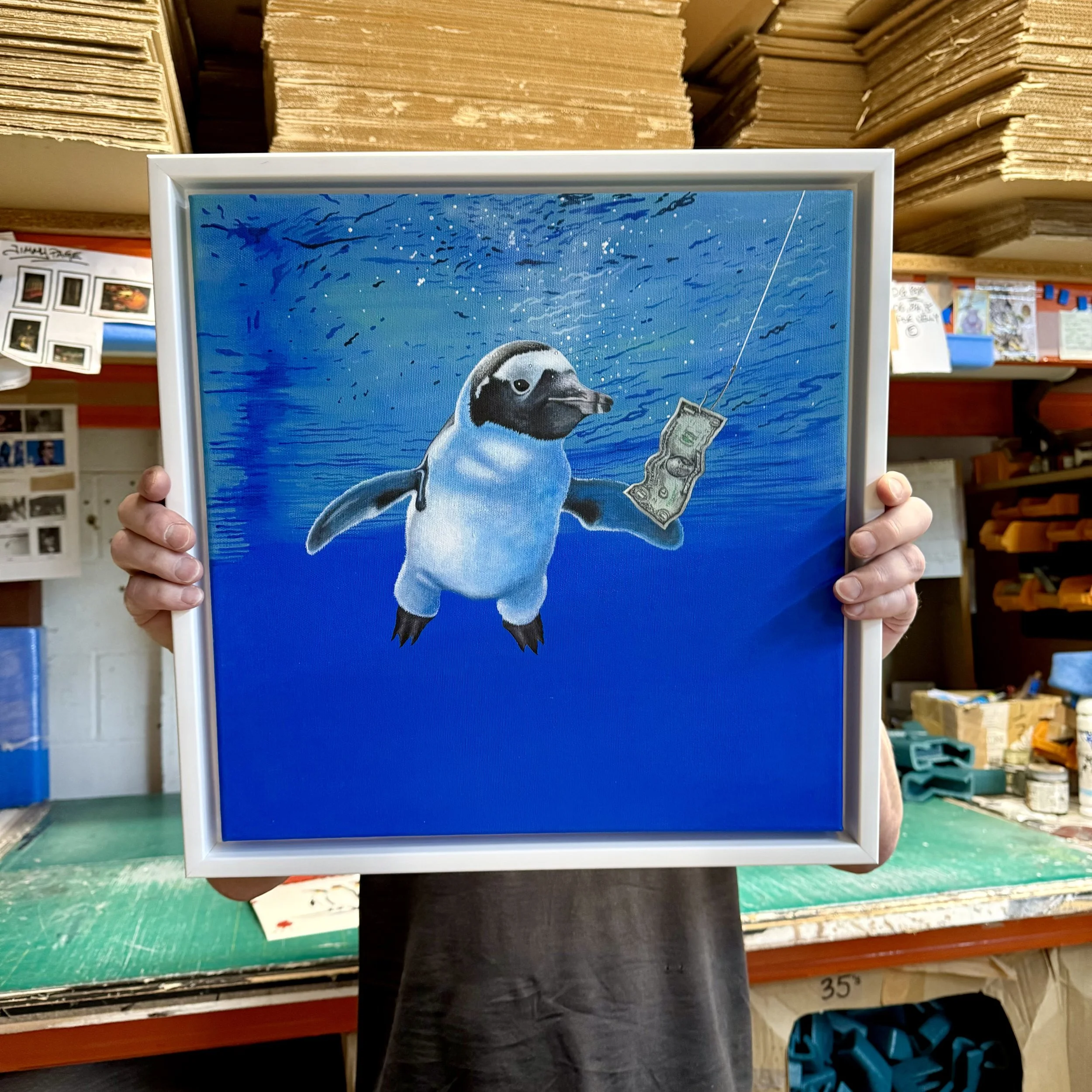 "Nevermind (The Penguins" - Original Canvas