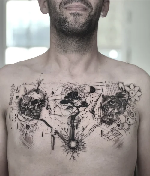 Abstract tattoo by Ricardo Méndez