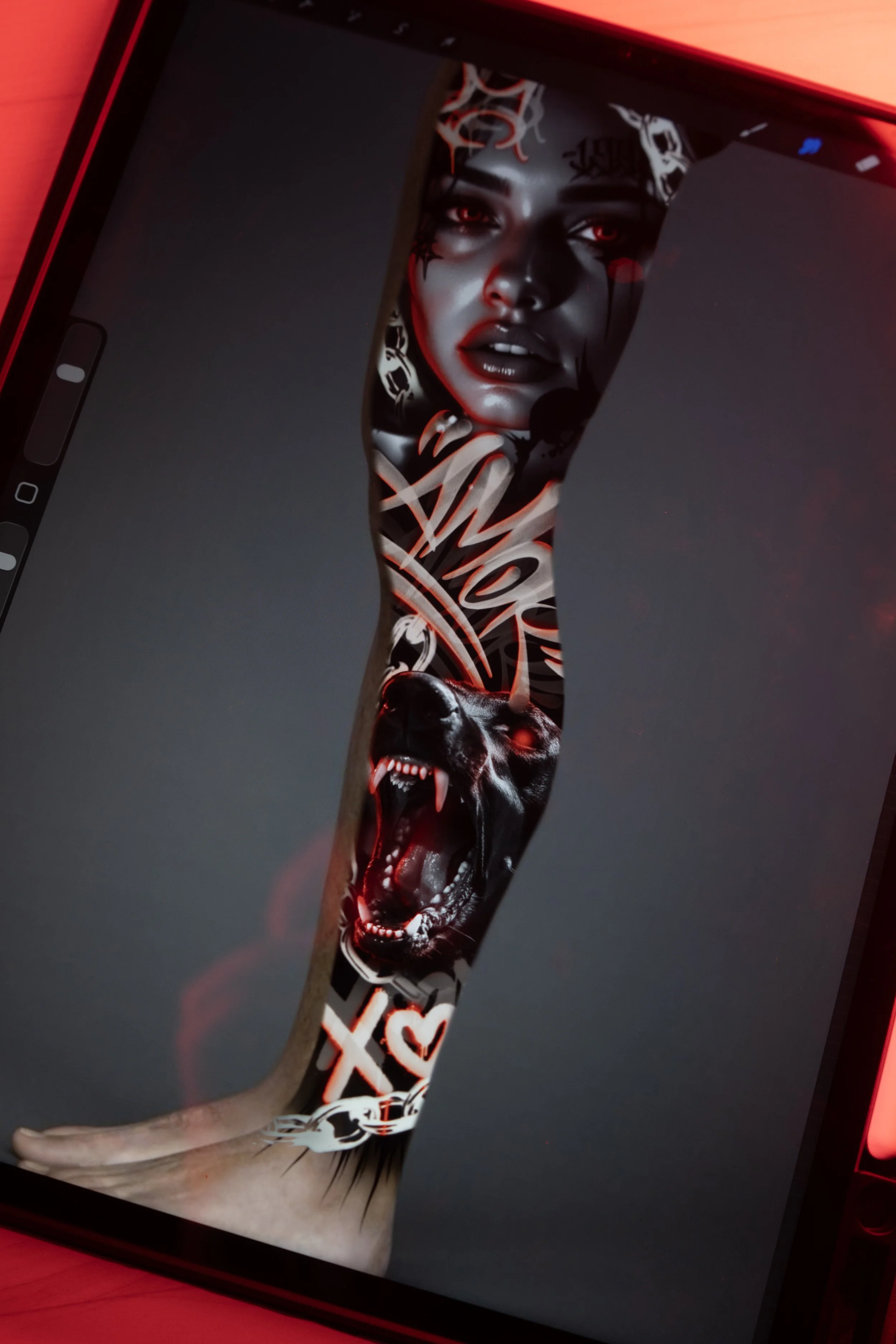 £1350-£1700 for arm 
£1500-£1900 for leg
(can be split)