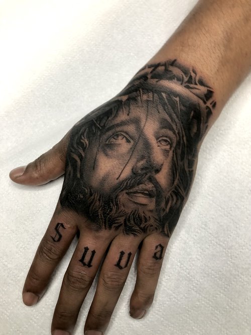 Black and grey realism tattoo by Claudia Santos