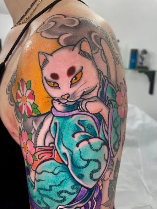 Japanese old school tattoo by Massimo