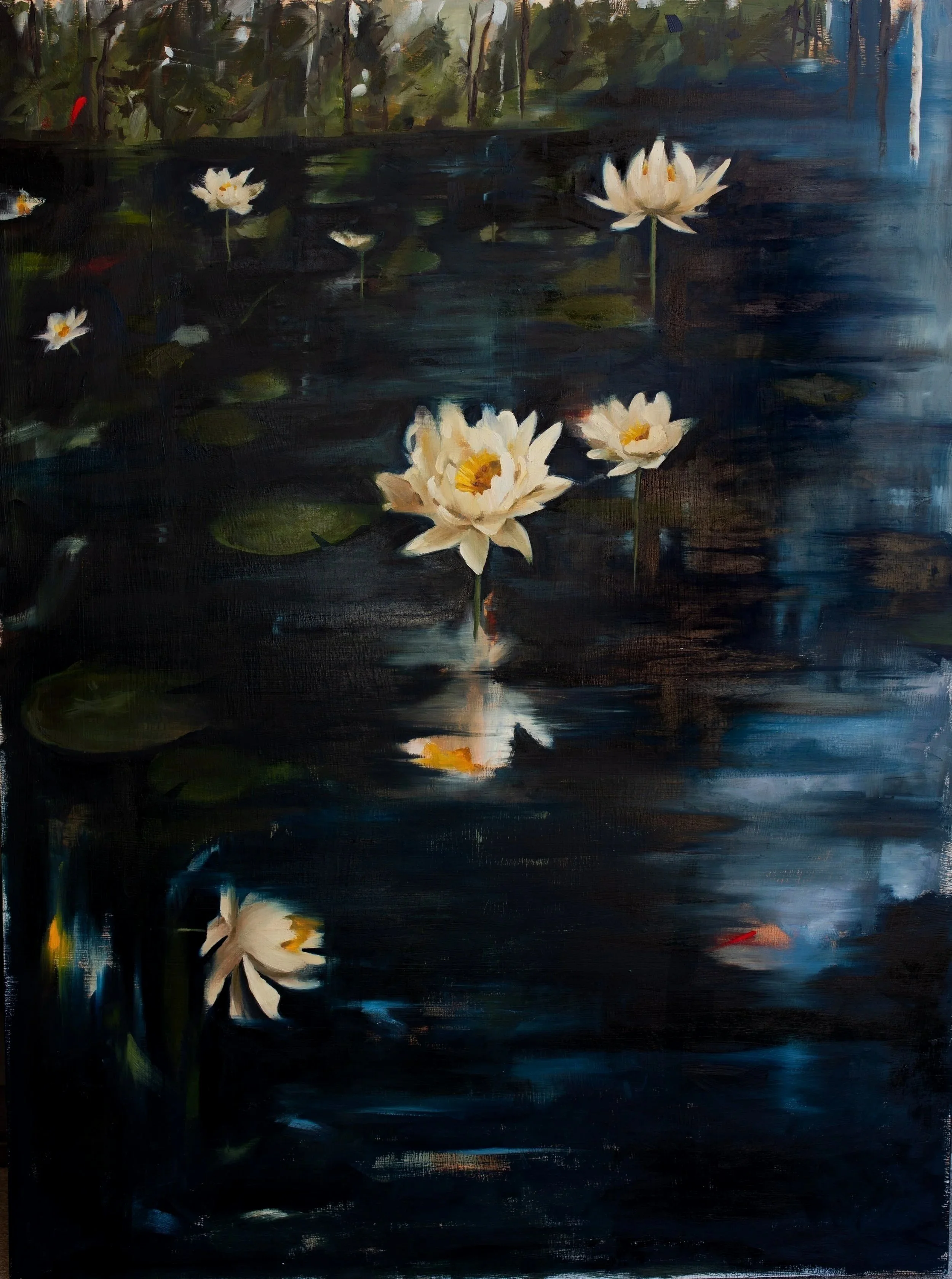 "The Echoes of Time" 30" x 40" Oil on Birch. 2025. Available through James May Gallery.
