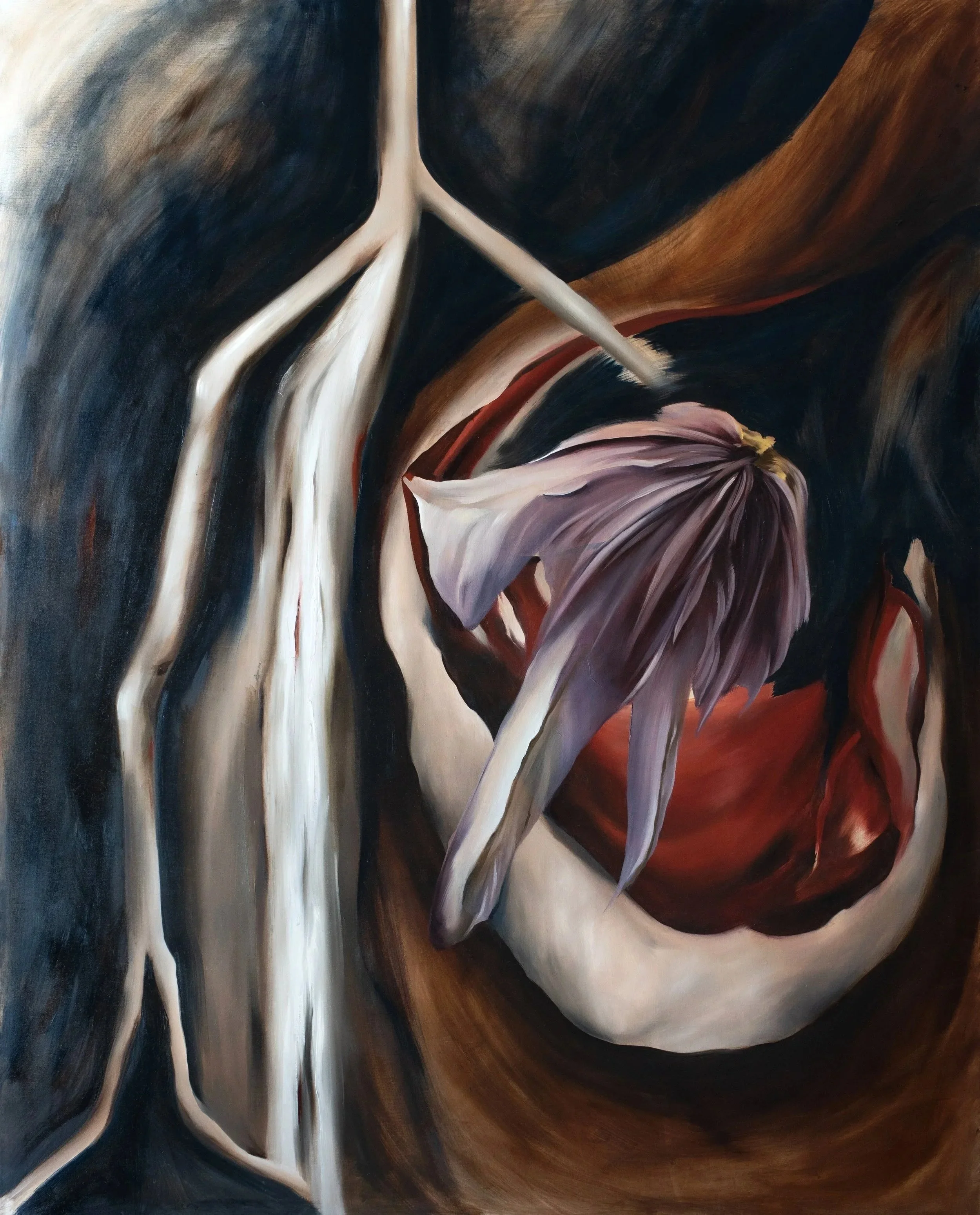 "Cots (The Walker)" 48" x 60" Oil on Linen. 2026