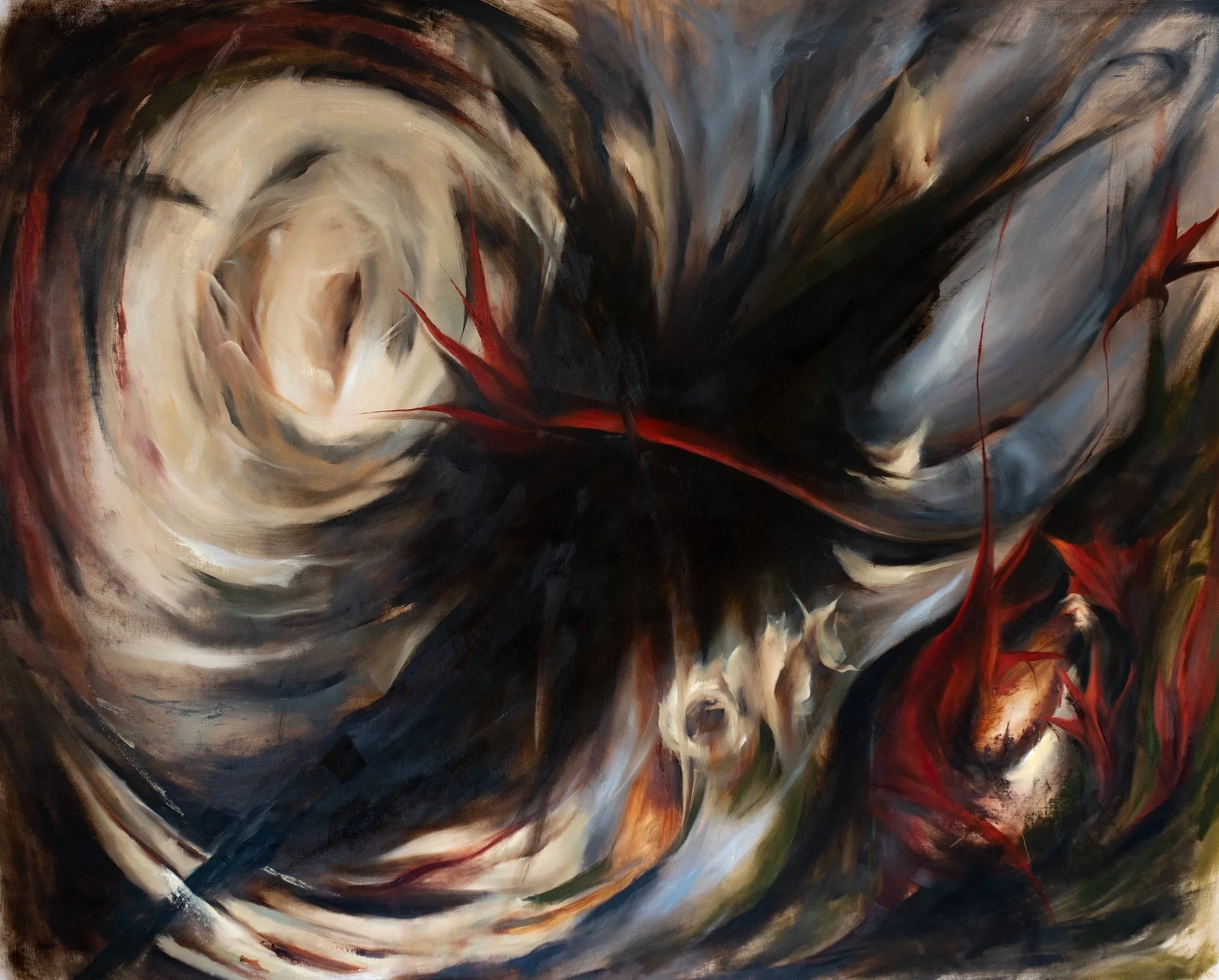 "Node (II)" Oil on Linen 63" x 79". 2026