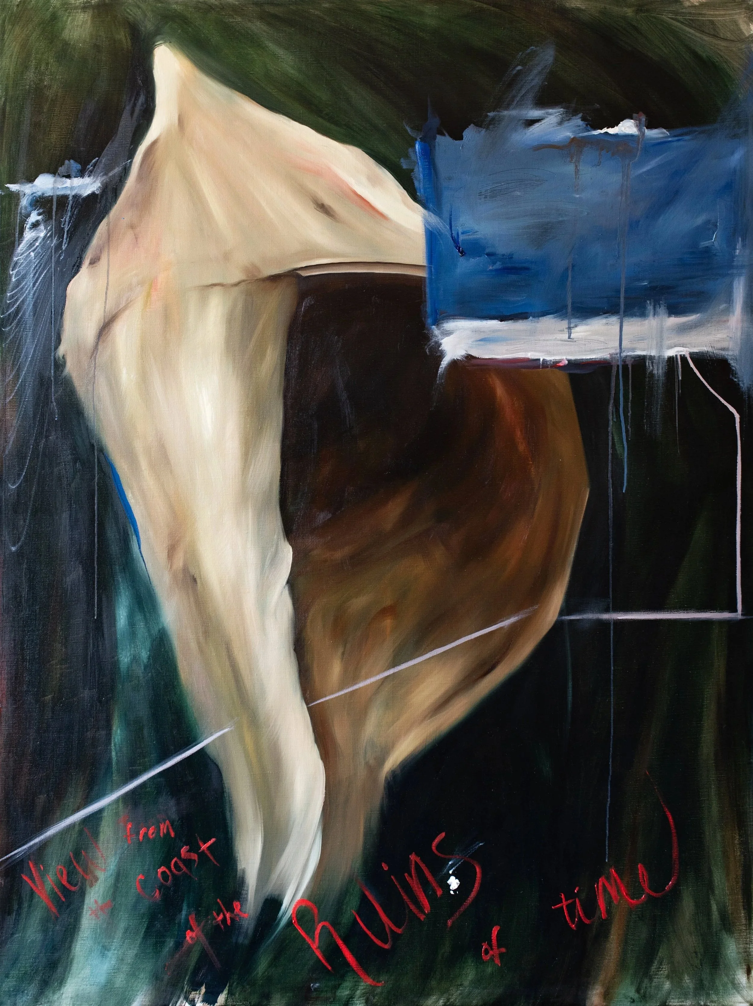 Traveler (View from the coast of the Ruins of time), 36" x 48", Oil on Linen