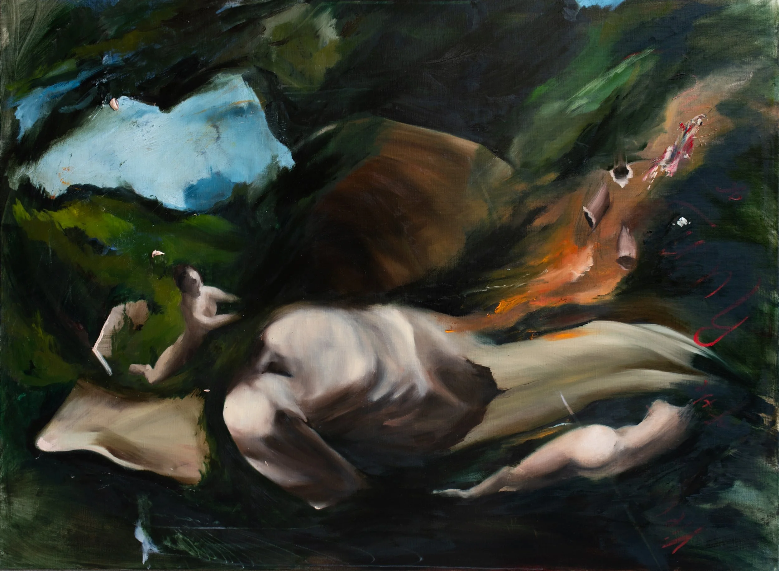 "Night Swim (I)" 36" x 48", Oil on Linen. 2026