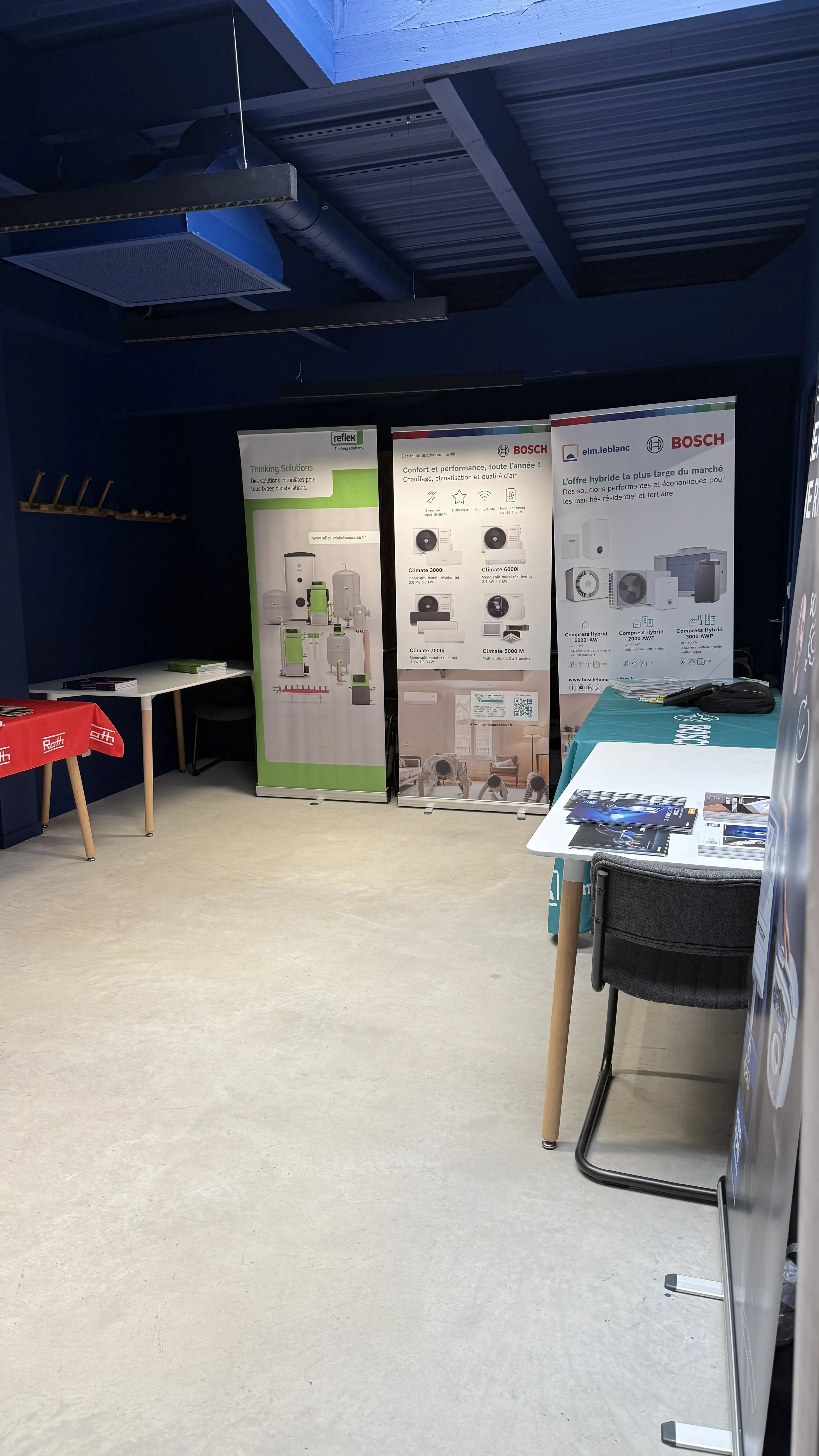 Showroom dans la salle de séminaire
