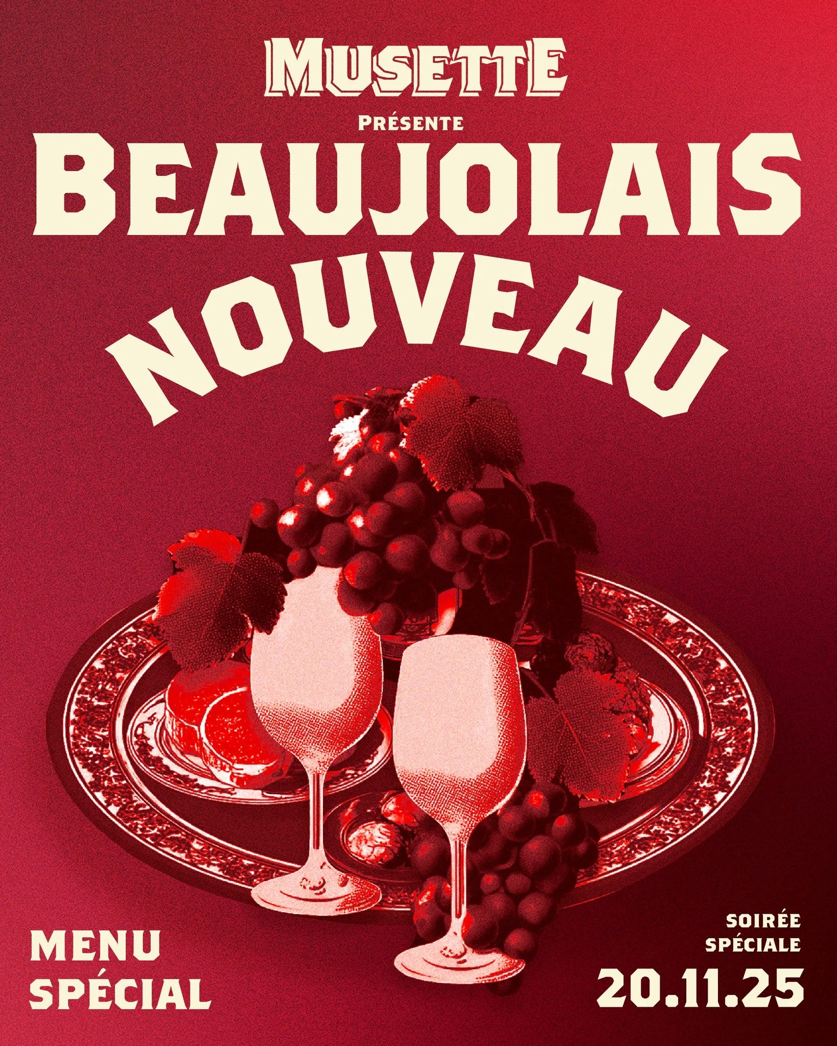 🍇 𝐋𝐞 𝐁𝐞𝐚𝐮𝐣𝐨𝐥𝐚𝐢𝐬 𝐍𝐨𝐮𝐯𝐞𝐚𝐮 𝐚𝐫𝐫𝐢𝐯𝐞 𝐜𝐡𝐞𝐳 𝐌𝐮𝐬𝐞𝐭𝐭𝐞 !

Chaque ann&eacute;e, on c&eacute;l&egrave;bre l'arriv&eacute;e de ce vin jeune, fruit&eacute;, plein de vie.
Alors, on se donne rendez-vous, jeudi 20 novembre pour pa