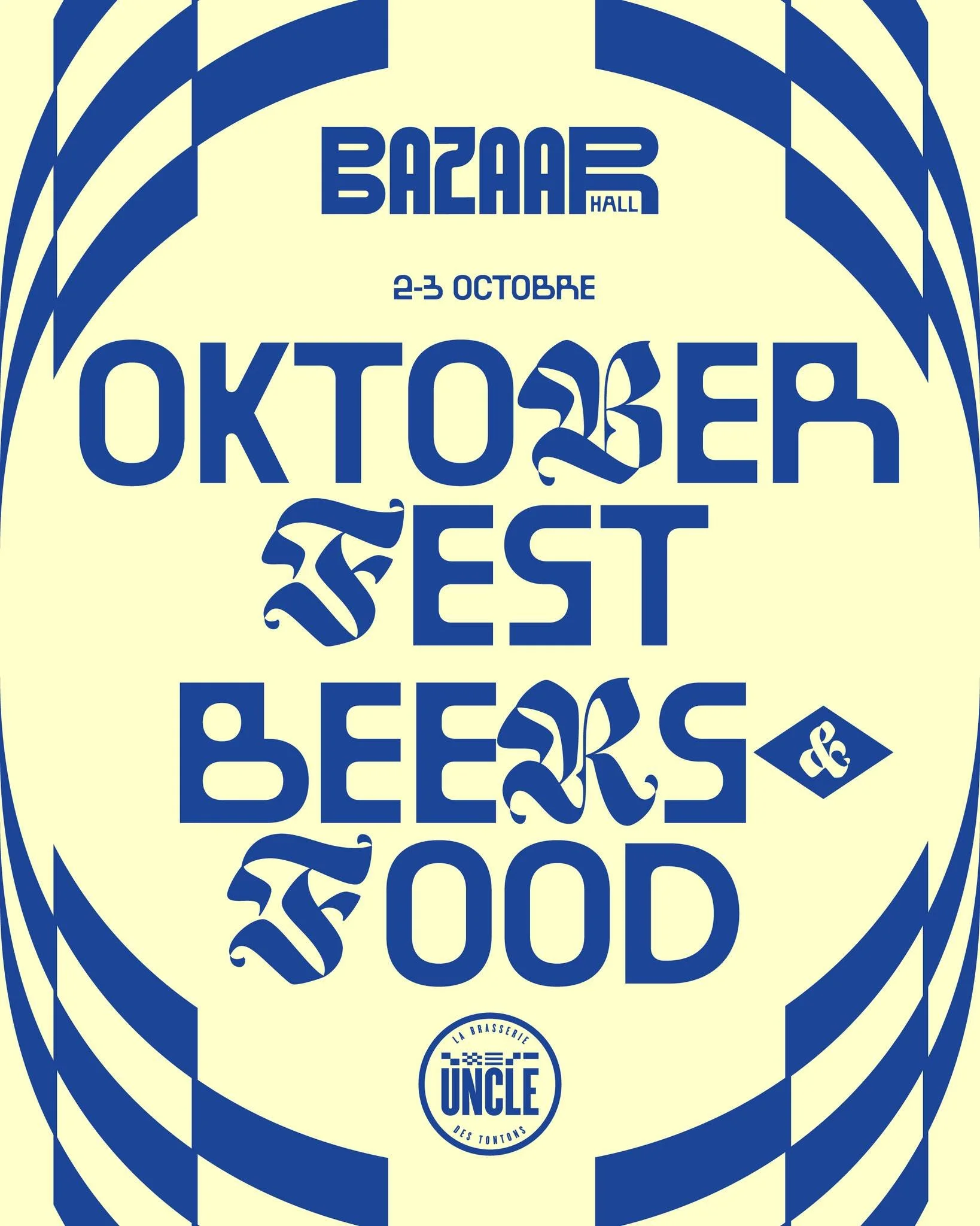 🟦⬜ Ce week-end, c'est l'𝓞𝓚𝓣𝓞𝓑𝓔𝓡𝓕𝓔𝓢𝓣 au Bazaar Hall !

Avec la Brasserie Uncle sur place, impossible de passer &agrave; c&ocirc;t&eacute; de cette grande f&ecirc;te bavaroise ! 
Alors, ce week-end, le Bazaar Hall se pare de bleu et blanc, 