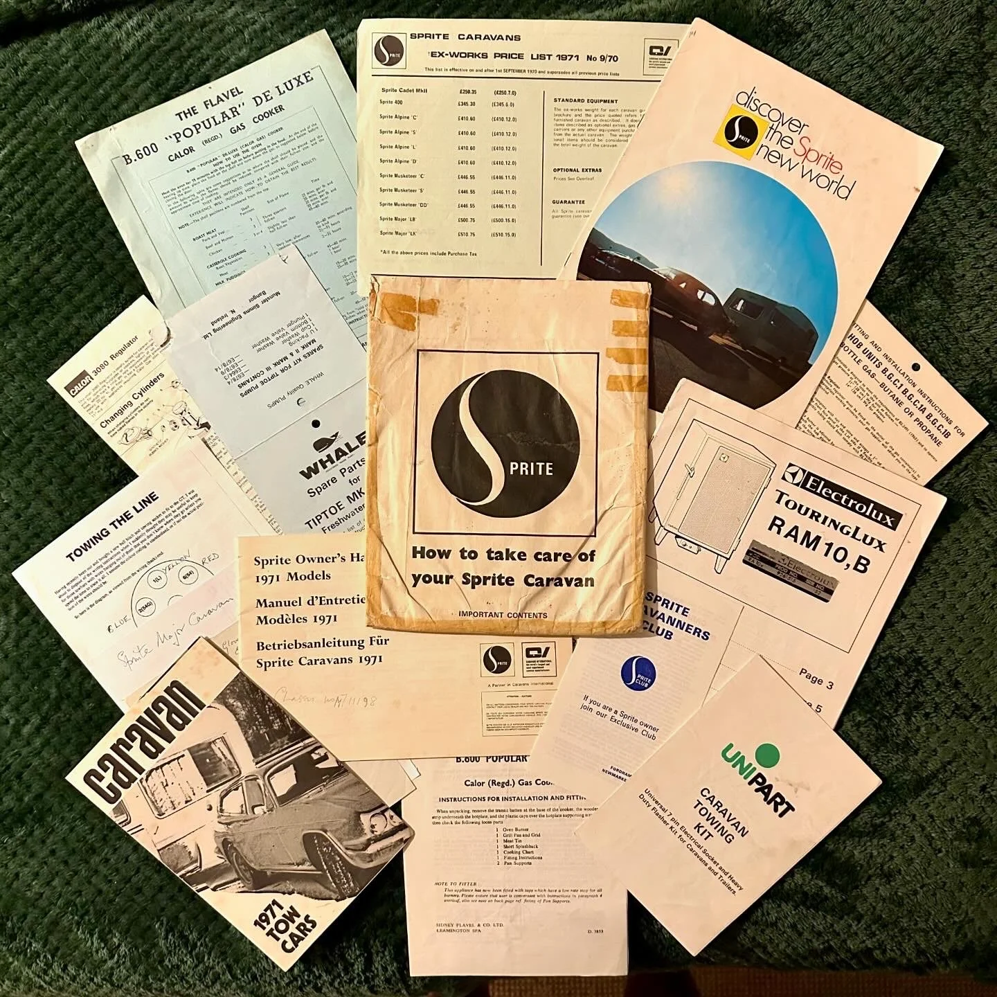1970s Sprite Paperwork and Owners Manual