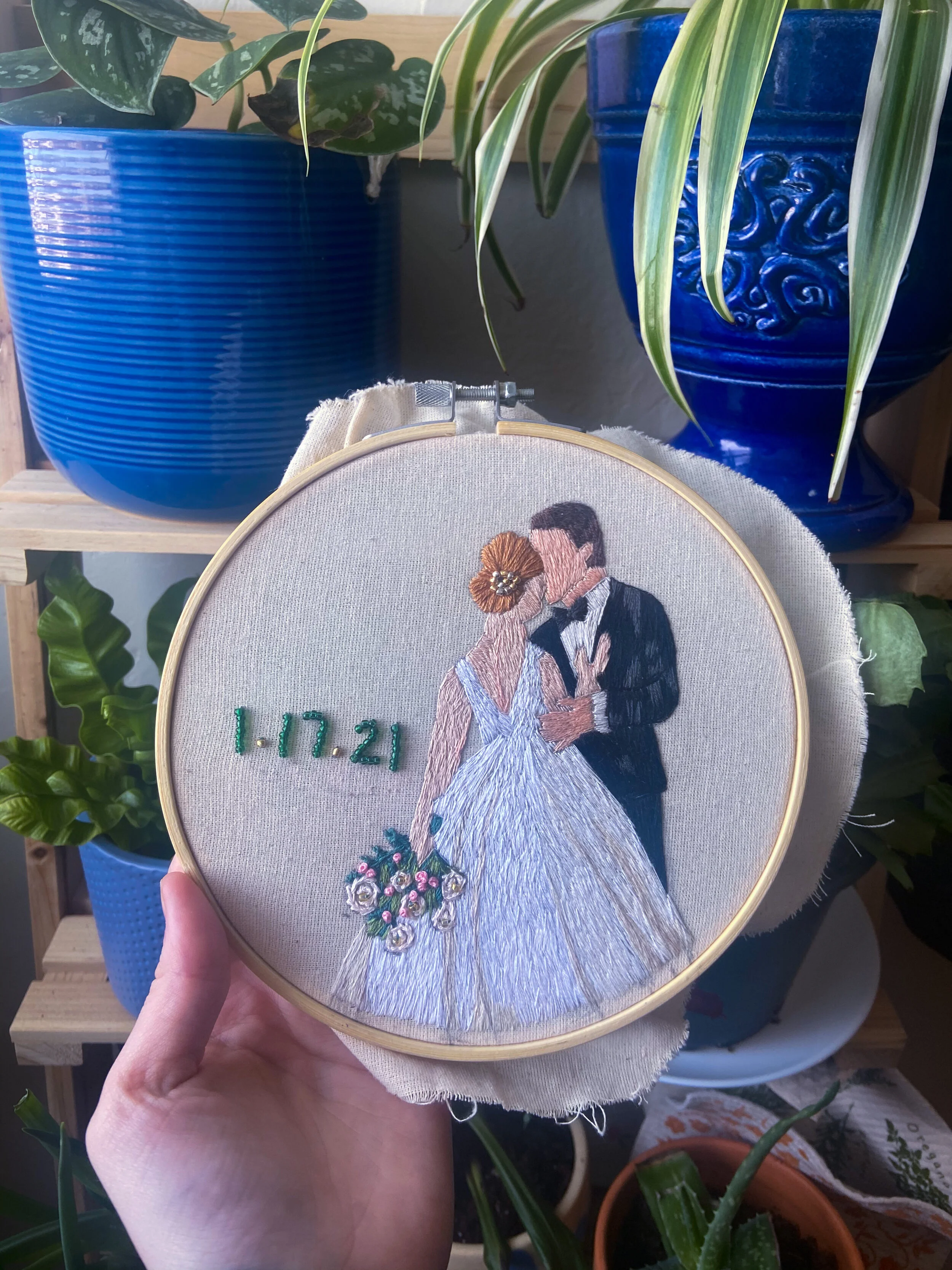 Embroidery Commission for a friend’s wedding