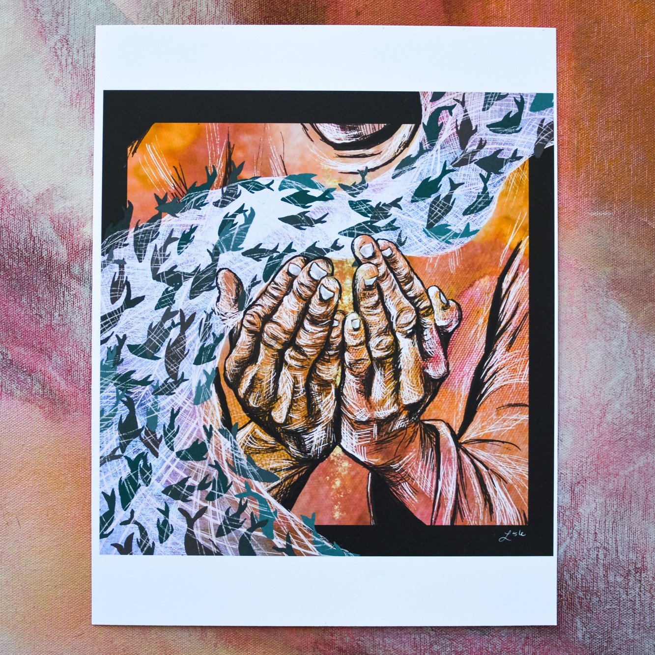 River of Grace by Lisle Gwynn Garrity
Inspired by Luke 5:1-11
Acrylic painting on canvas with digital drawing
FIRST SUNDAY OF LENT