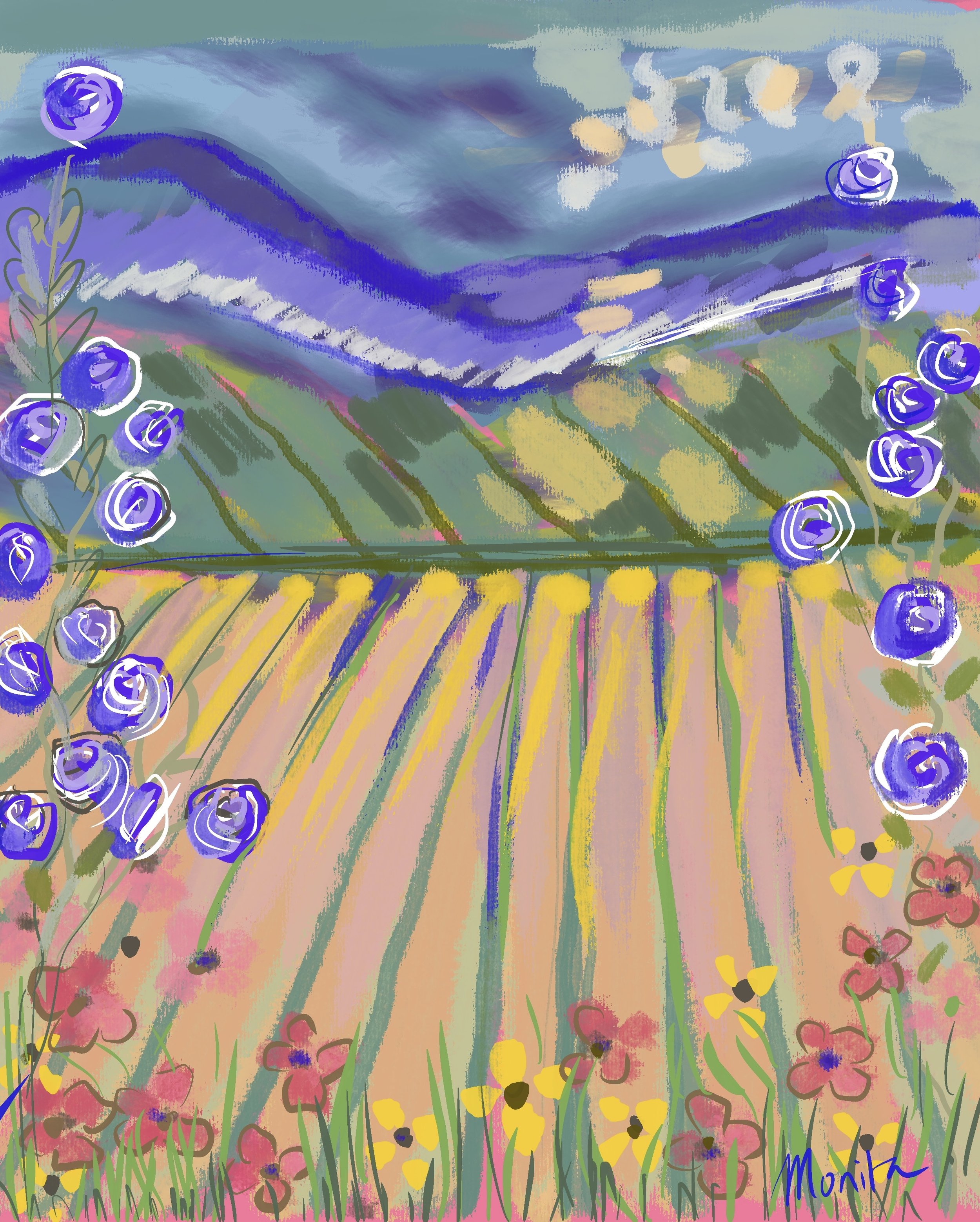 Vineyard In Spring