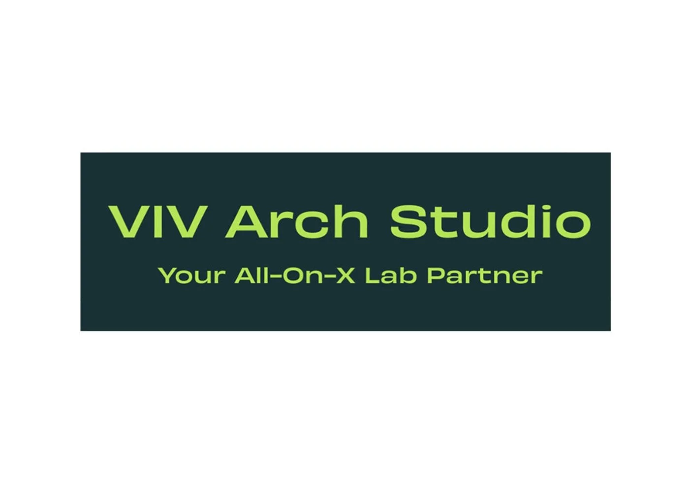 VIV Arch Studio logo with the tagline, Your All-On-X Lab Partner, on a dark background with green text.